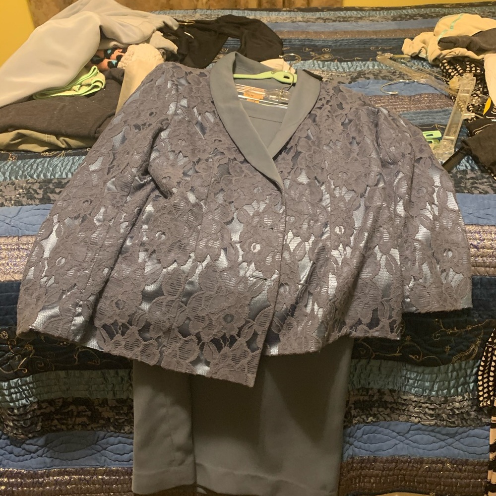 Midnight Velvet 2 piece shirk suit